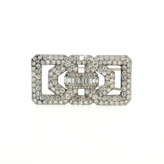 1.62 Art Deco Diamond Brooch Platinum