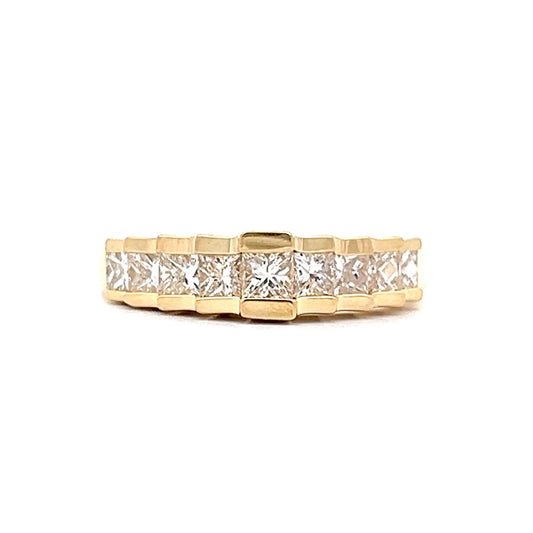 1.62 Princess Cut Diamond Stacking Band in 14k