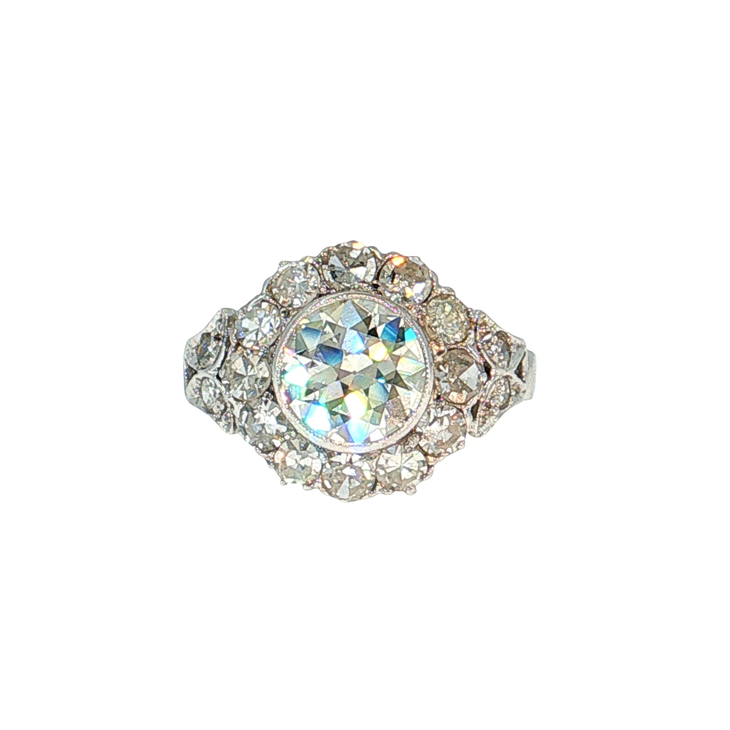 1.63 Vintage Art Deco Diamond Engagement Ring 14k