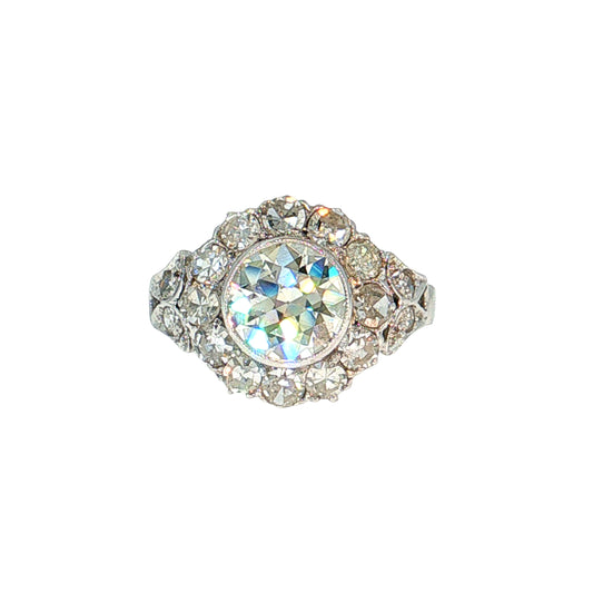 1.63 Vintage Art Deco Diamond Engagement Ring 14k