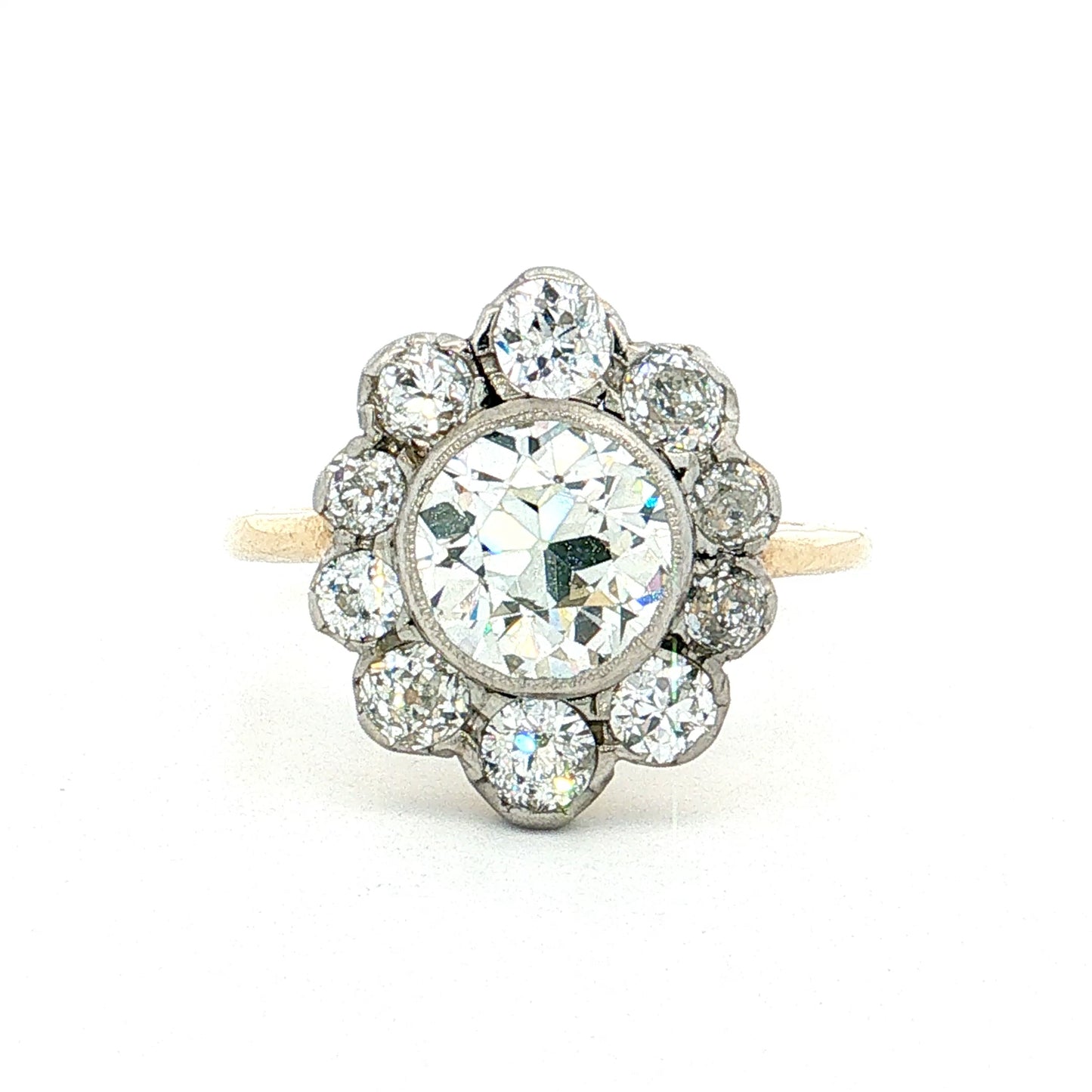 1.64 GIA Diamond Halo Engagement Ring 18k Platinum