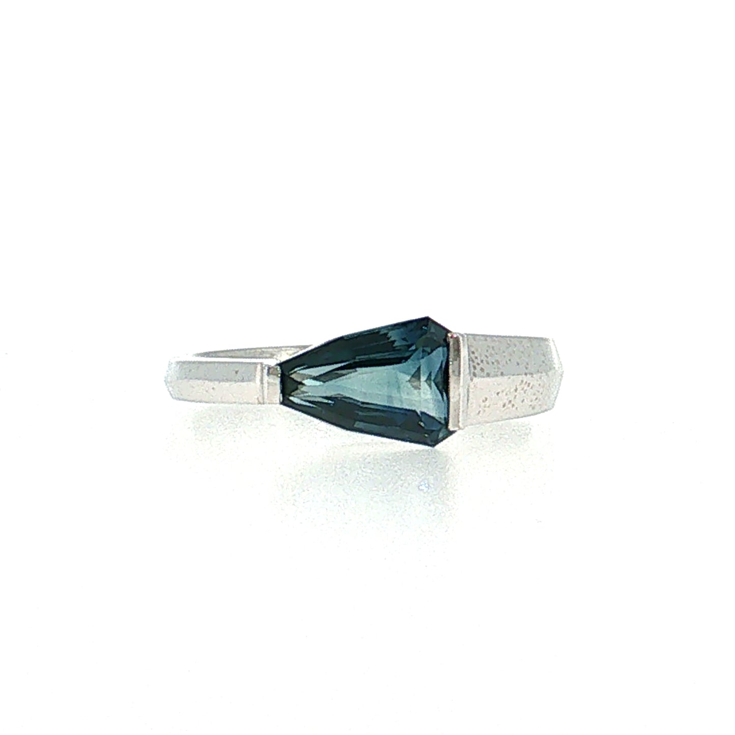 1.64 Shield Cut Sapphire Engagement Ring 14k White Gold