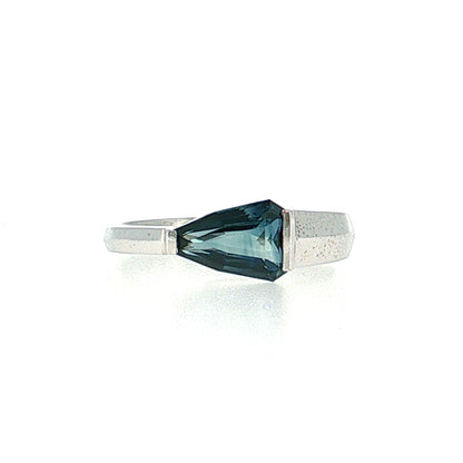 1.64 Shield Cut Sapphire Engagement Ring 14k White Gold