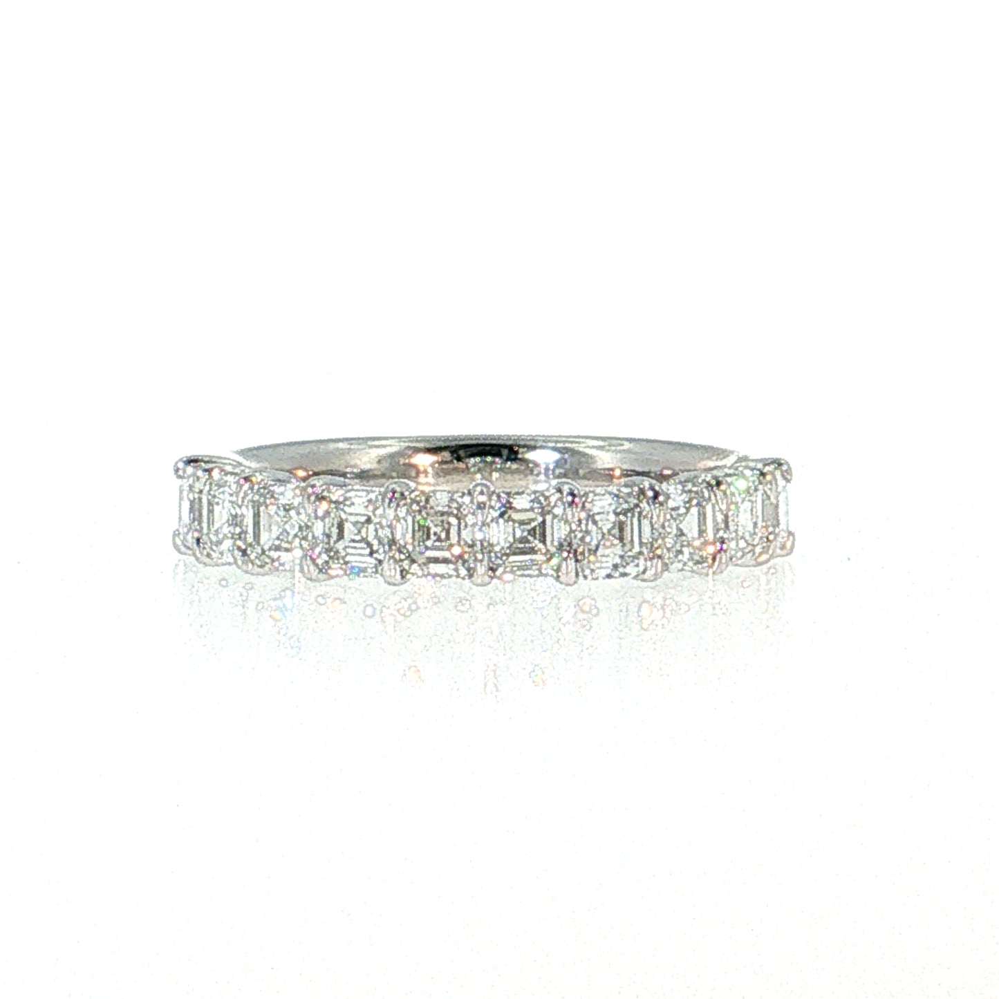 1.65 Asscher Diamond Half-Eternity Band 18k White Gold