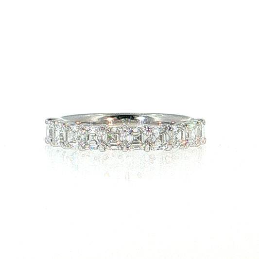 1.65 Asscher Diamond Half-Eternity Band 18k White Gold