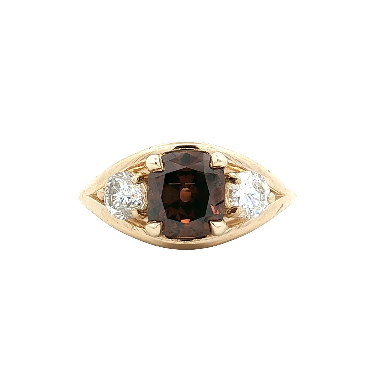 1.65 Fancy Champagne Diamond Engagement Ring 14k