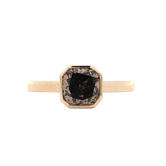 1.65 Radiant Fancy Brown Diamond Engagement Ring 14k