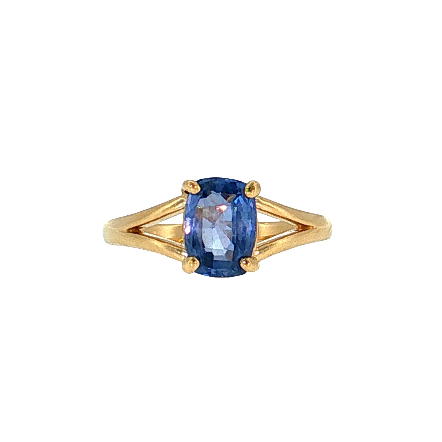 1.66 Cushion Cut Sapphire Engagement Ring 14k