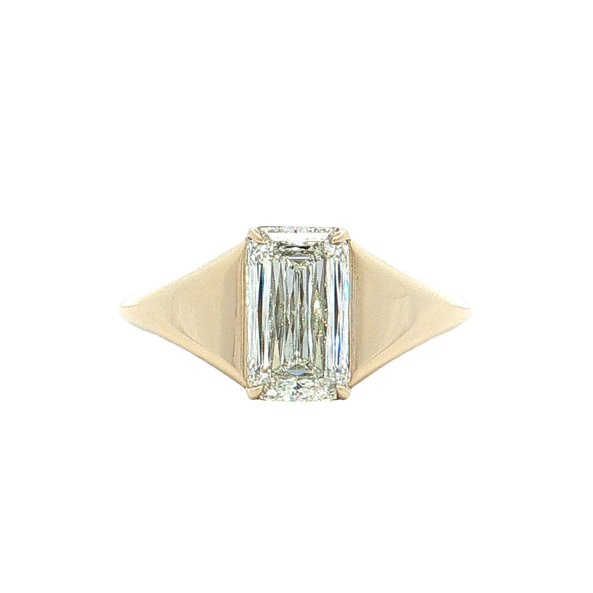 1.66 Emerald Cut Diamond Engagement Ring 14k