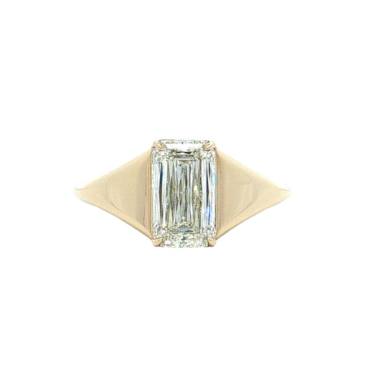 1.66 Emerald Cut Diamond Engagement Ring 14k