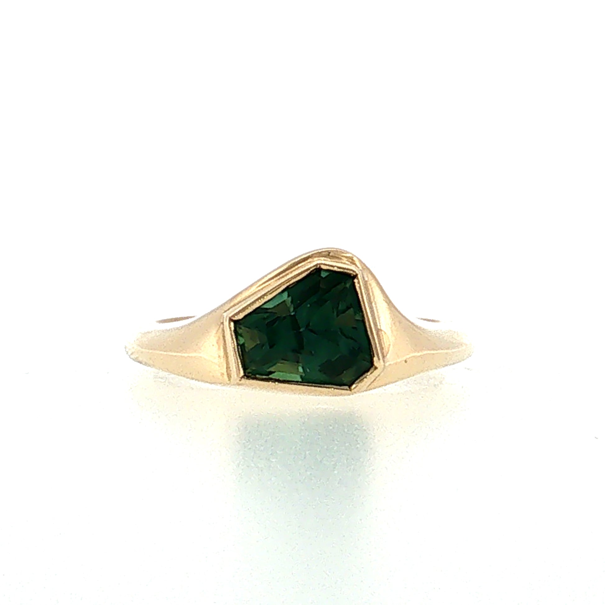 1.68 Shield Cut Sapphire Solitaire Ring 14k