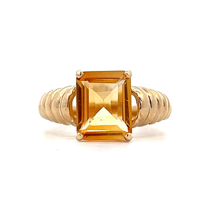 1.70 Citrine Cocktail Ring in 14k Yellow Gold