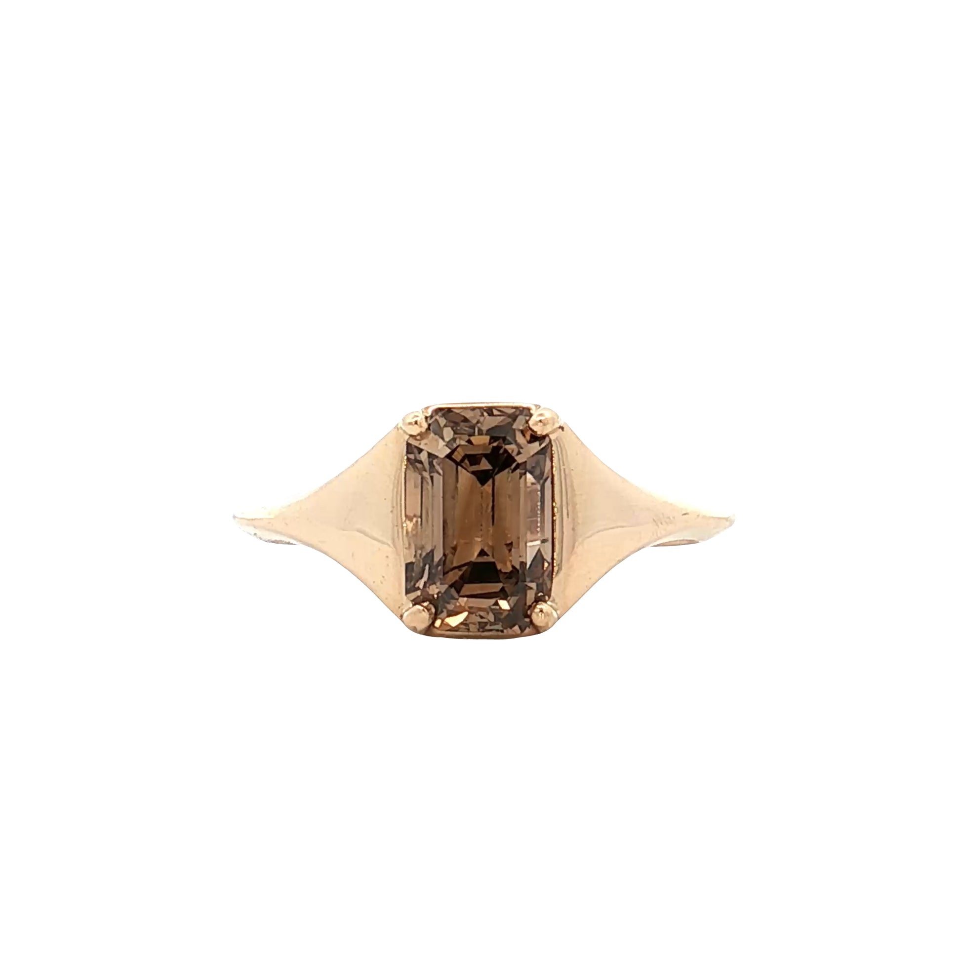 1.70 Emerald Cut Champaign Diamond Engagement Ring 14k