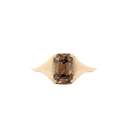 1.70 Emerald Cut Champaign Diamond Engagement Ring 14k