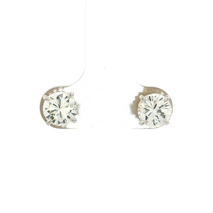 1.72 Diamond Stud Earrings 18k White Gold