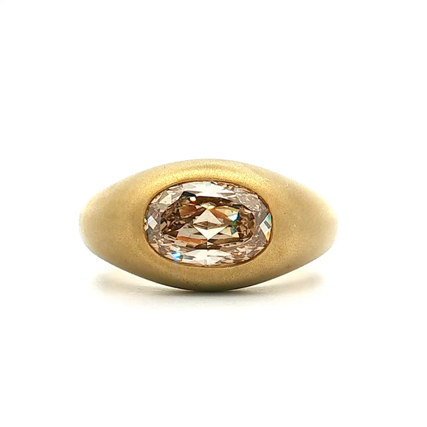 Oval Bezel Diamond Engagement Ring