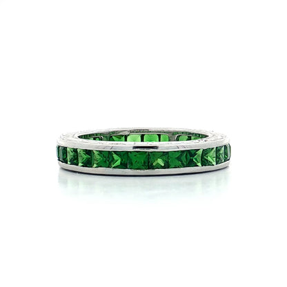 1.74 Tsavorite Garnet Eternity Band 18k White Gold