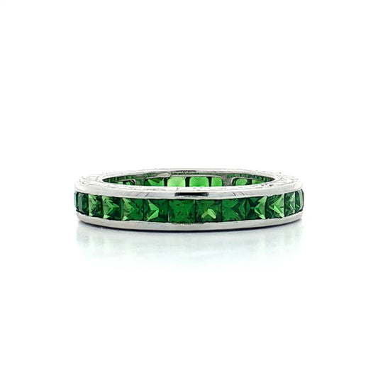 1.74 Tsavorite Garnet Eternity Band 18k White Gold