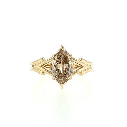 1.75 Marquise Step Fancy Brown Diamond Engagement Ring 14k