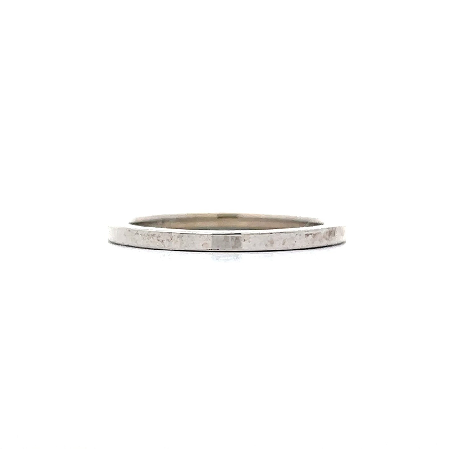 1.75mm Flat Edge Wedding Band in 14k White Gold