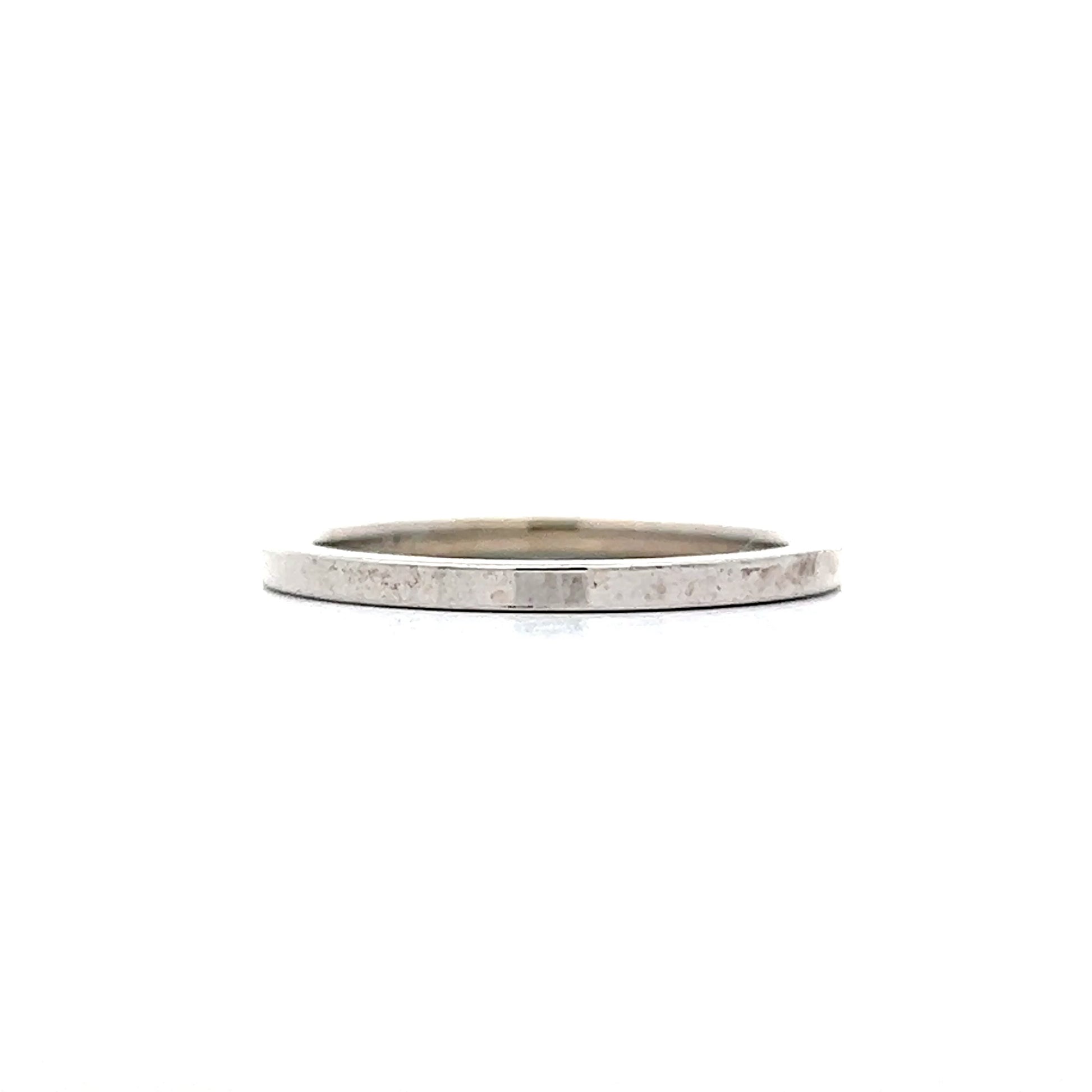 1.75mm Flat Edge Wedding Band in 14k White Gold
