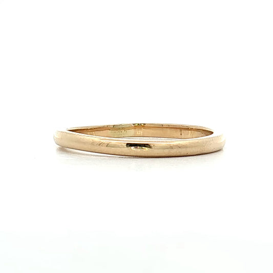 1.75mm Half Round Wedding Band 14k Yellow Gold