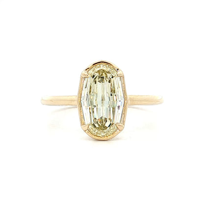 1.80 GIA Oval Step Cut Diamond Engagement Ring 14k