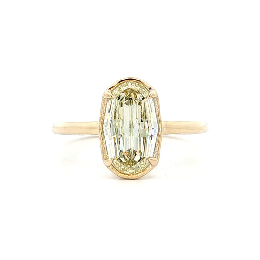 1.80 GIA Oval Step Cut Diamond Engagement Ring 14k