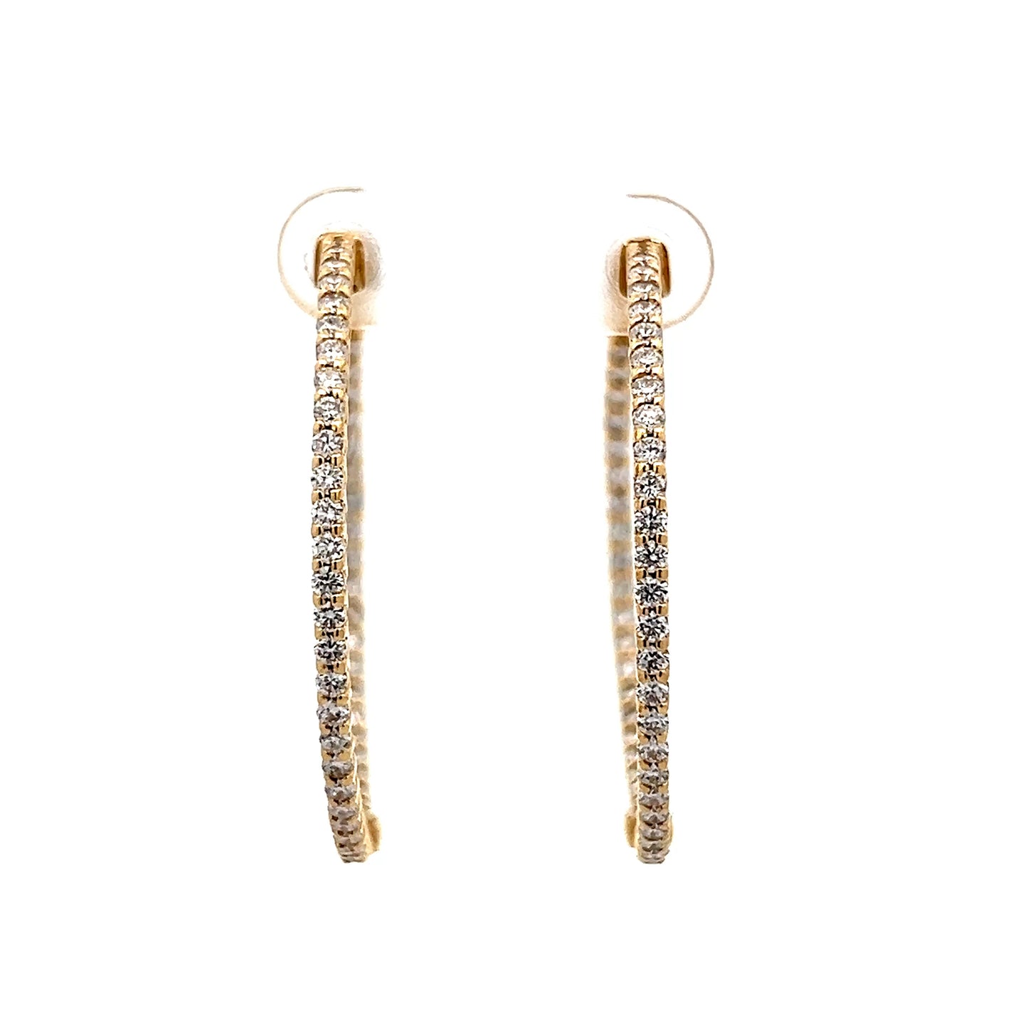 1.80 Inside-Out Diamond Hoop Earrings in 14k Yellow Gold