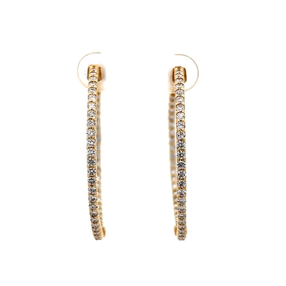 1.80 Inside-Out Diamond Hoop Earrings in 14k Yellow Gold