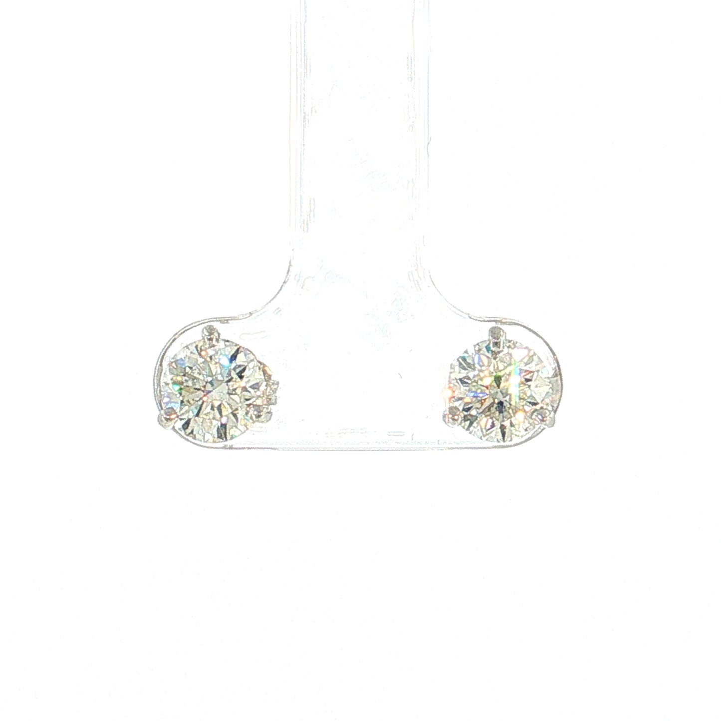 1.80 Round Diamond Stud Earrings Platinum