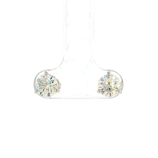 1.80 Round Diamond Stud Earrings Platinum