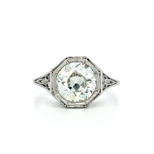 1.84 Vintage Art Deco Diamond Engagement Ring 18k