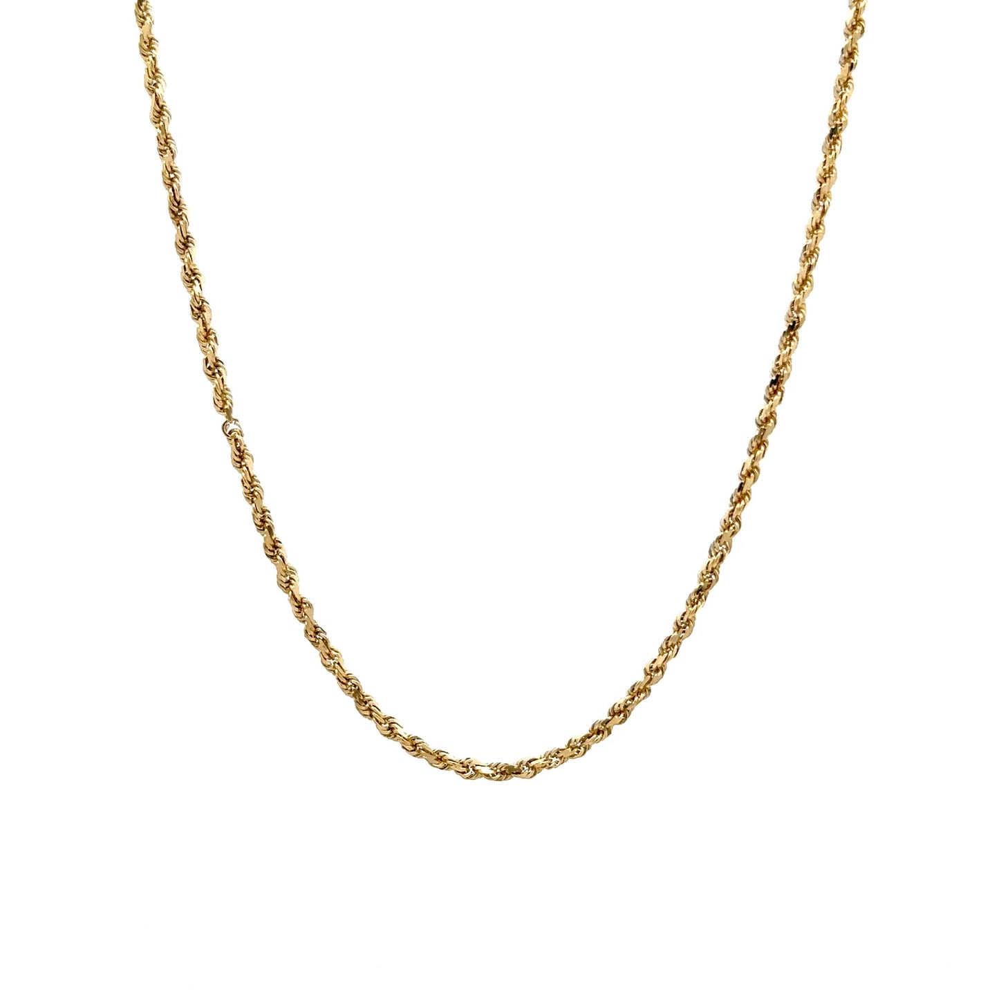 1.85mm Rope Chain Necklace in 14k Yellow Gold