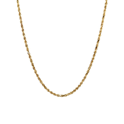 1.85mm Rope Chain Necklace in 14k Yellow Gold