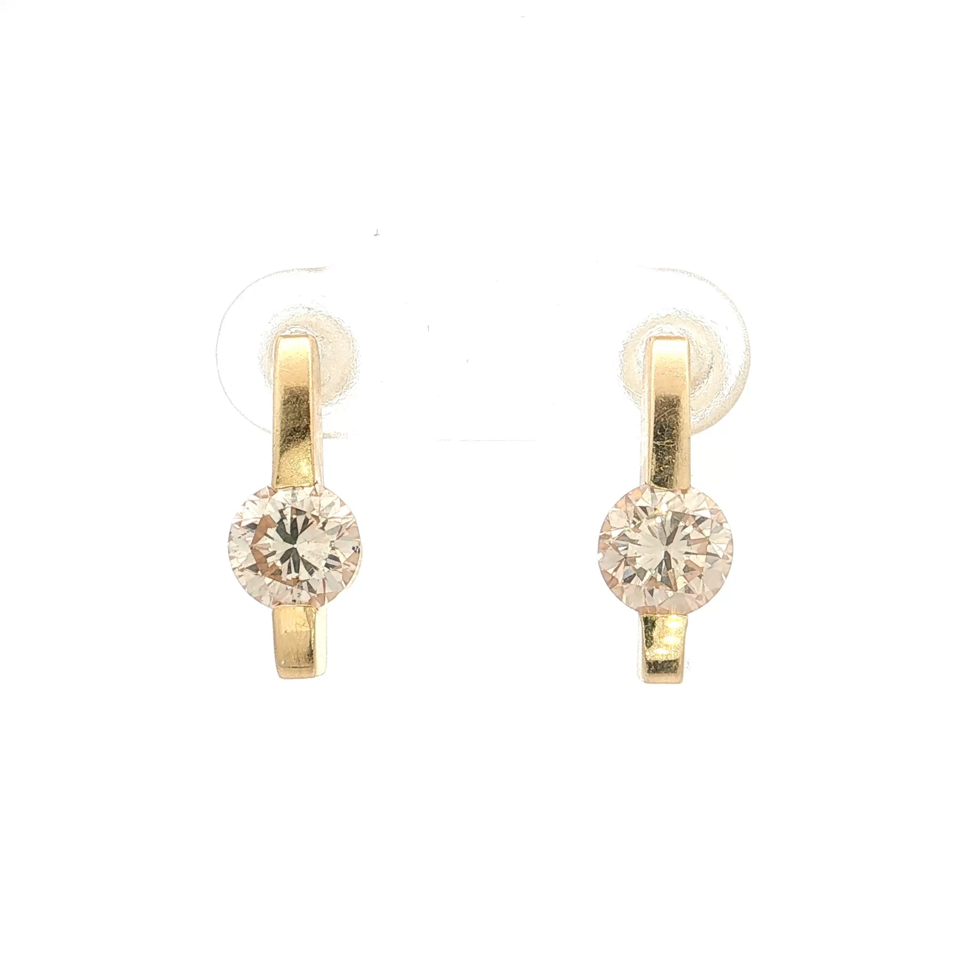1.86 Diamond Stud Drop Earrings 14k Yellow Gold