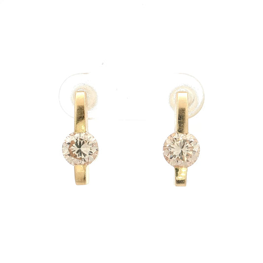 1.86 Diamond Stud Drop Earrings 14k Yellow Gold