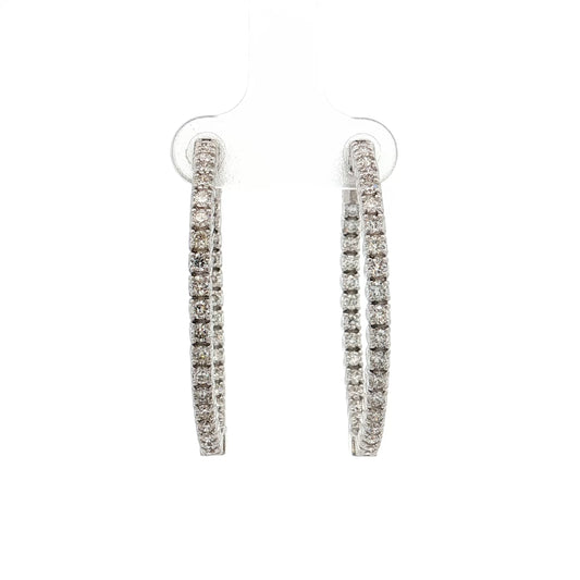 1.86 Inside-Out Diamond Hoop Earrings 14k