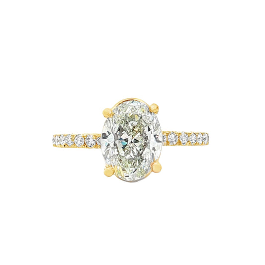 1.90 Oval Diamond Solitaire Engagement Ring 18k