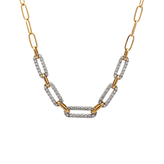 1.91 Brilliant Diamond Paperclip Chain Necklace in 18k