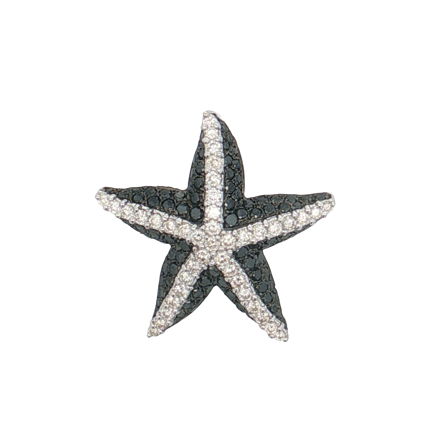1.92 Starfish Diamond Brooch Pendant 18k White Gold