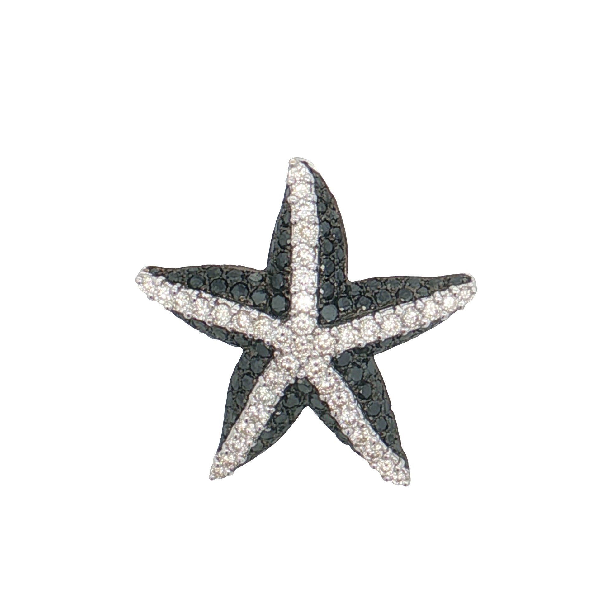 1.92 Starfish Diamond Brooch Pendant 18k White Gold