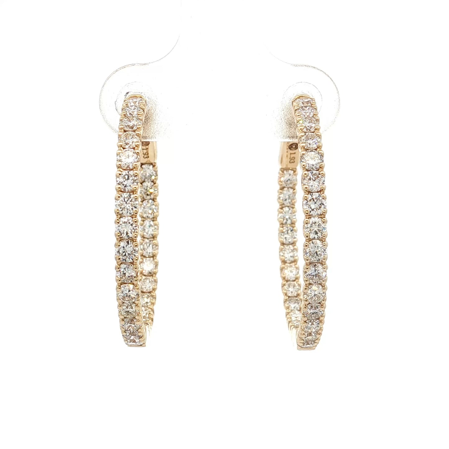 1.93 Diamond Inside-Out Hoop Earrings 14k Yellow Gold