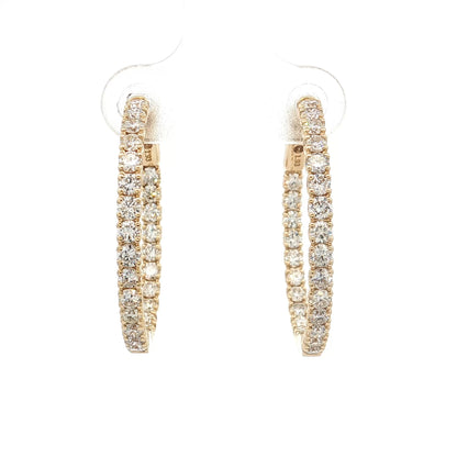 1.93 Diamond Inside-Out Hoop Earrings 14k Yellow Gold