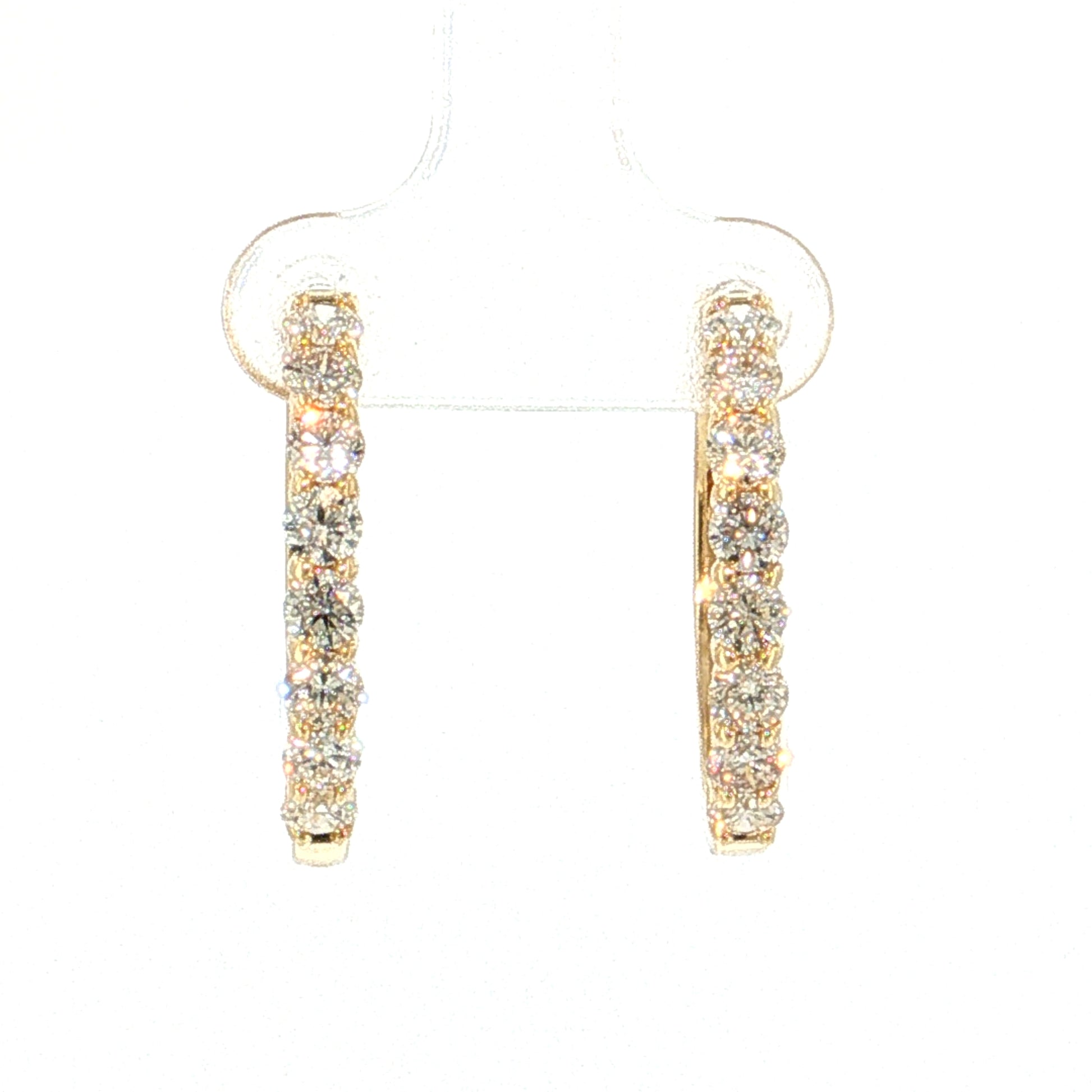 1.94 Diamond Hoop Earrings 14k Yellow Gold