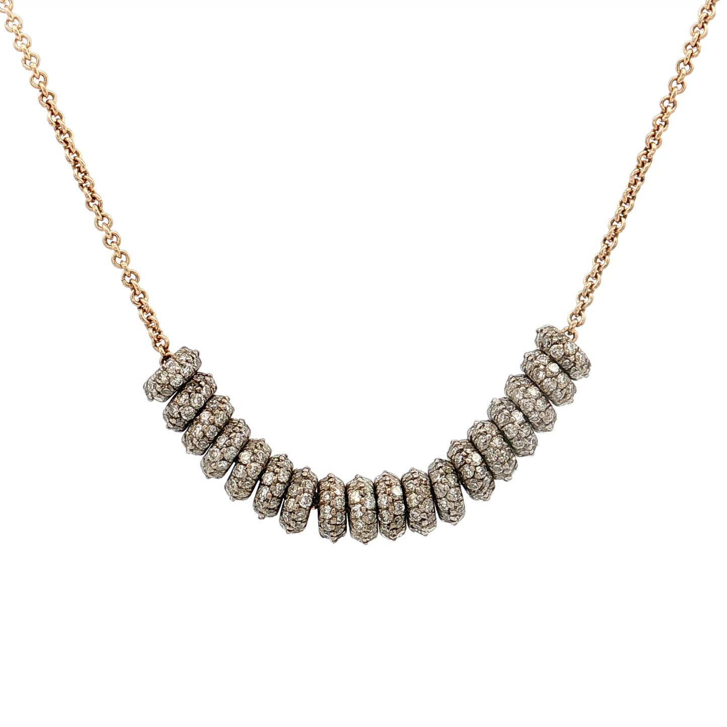 1.98 Diamond Rondelle Necklace 14k & 18k Gold