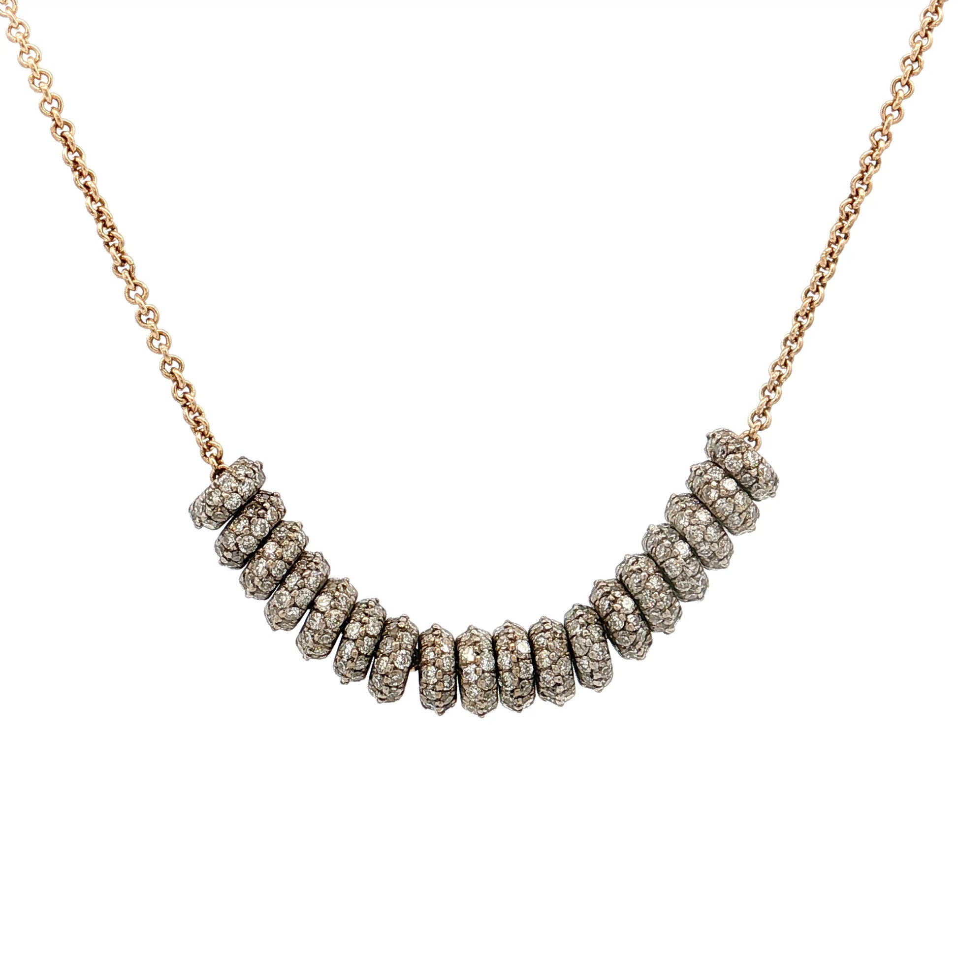 1.98 Diamond Rondelle Necklace 14k & 18k Gold