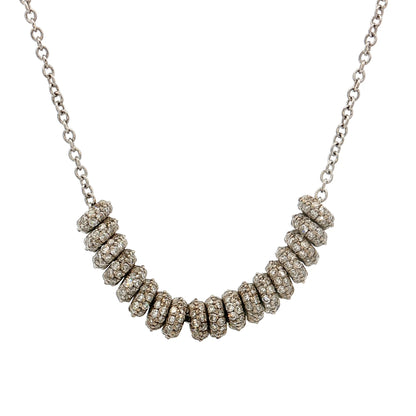 1.98 Diamond Rondelle Necklace 14k & 18k White Gold