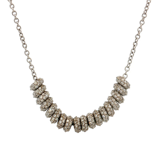 1.98 Diamond Rondelle Necklace 14k & 18k White Gold