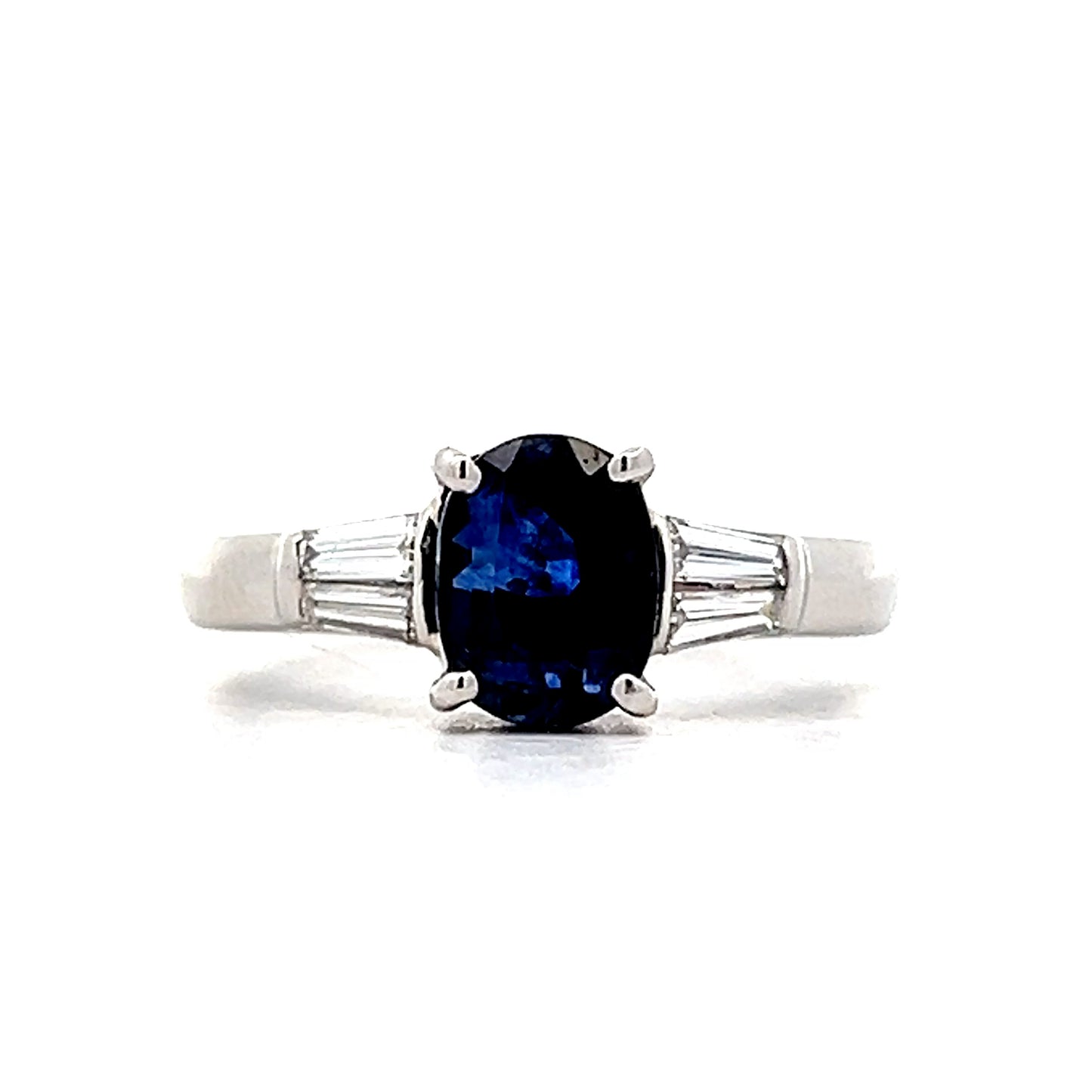 1.98 Oval Sapphire Engagement Ring in Platinum